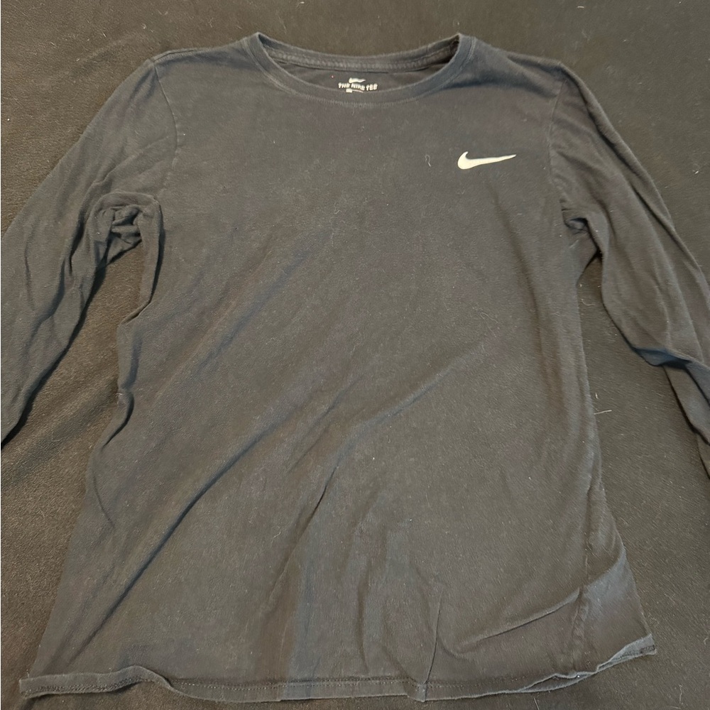 Nike Black Long Sleeve Tee with Iconic Swoosh